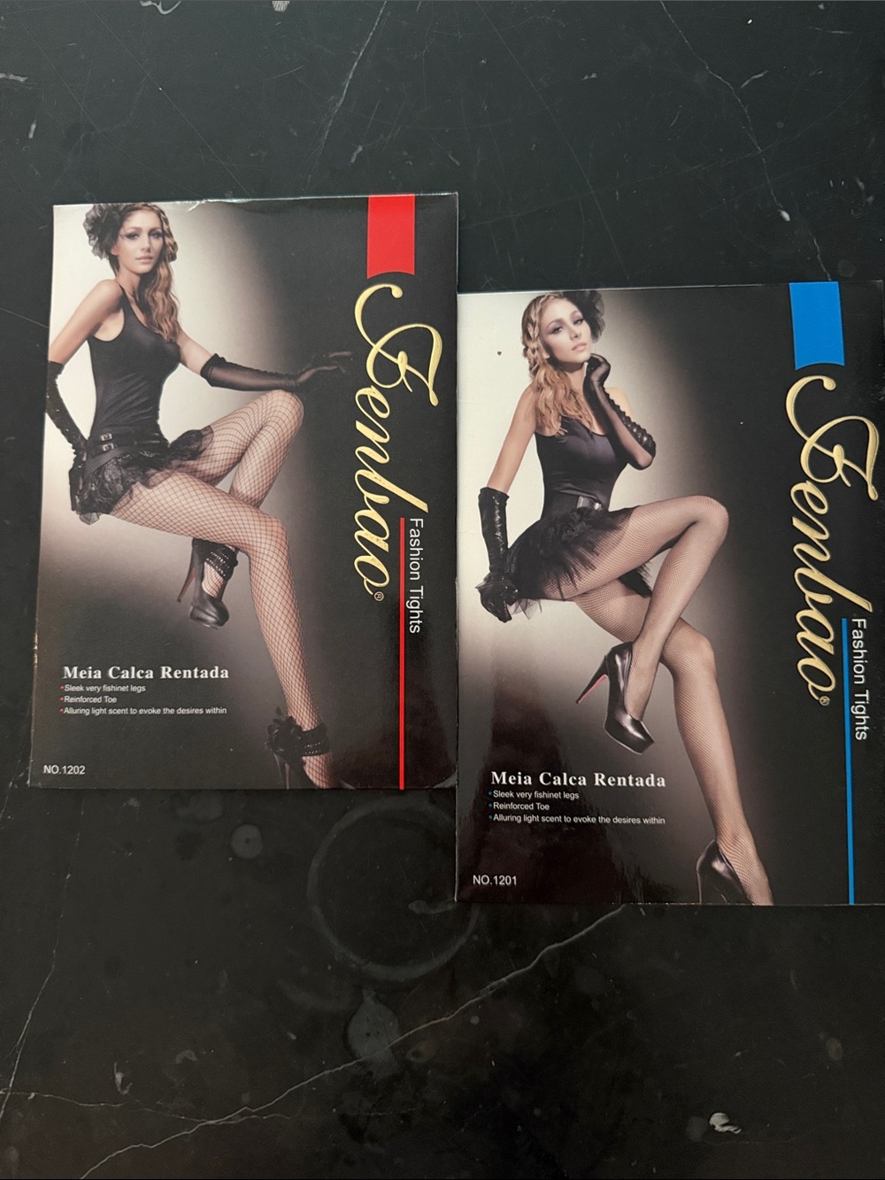 Fenbao Fashion Tights - Black Fishnet (Pack of 2)